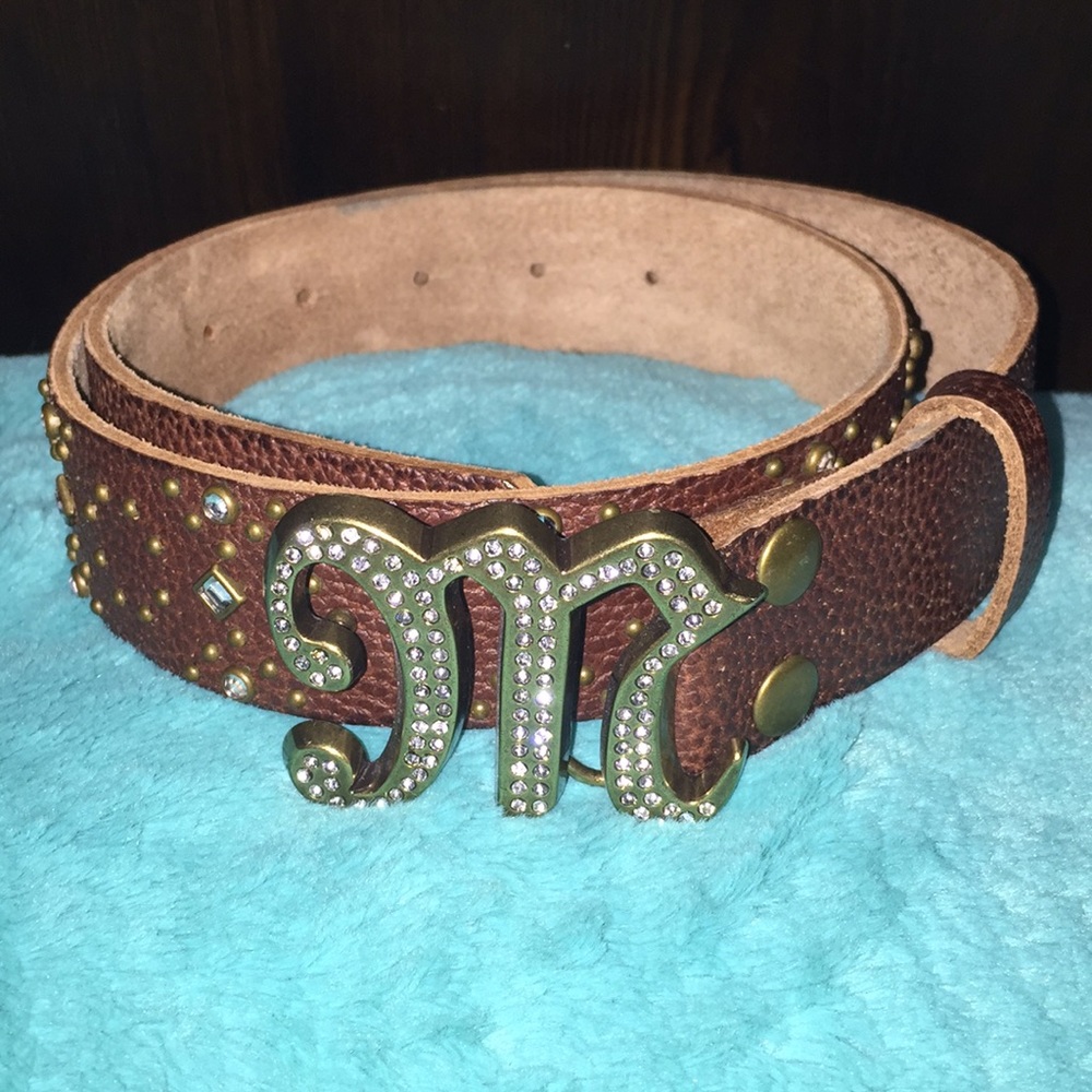 Miss Me logo leather belt